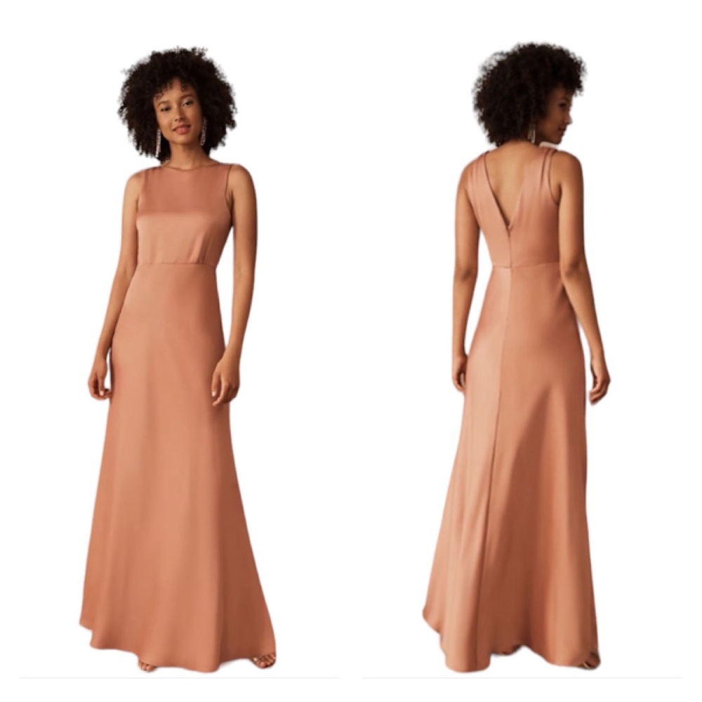 Anthropologie BHLDN Beckett Satin Charmeuse Maxi Dress in Sedona